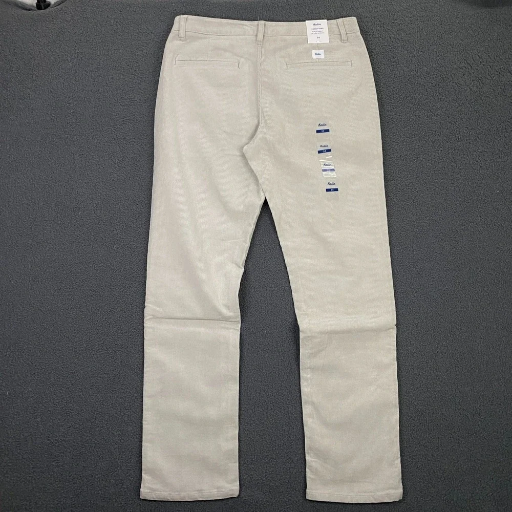 Katin Corey Corduroy Pant Mens 34x32 Slim Straight Chino Light Gray